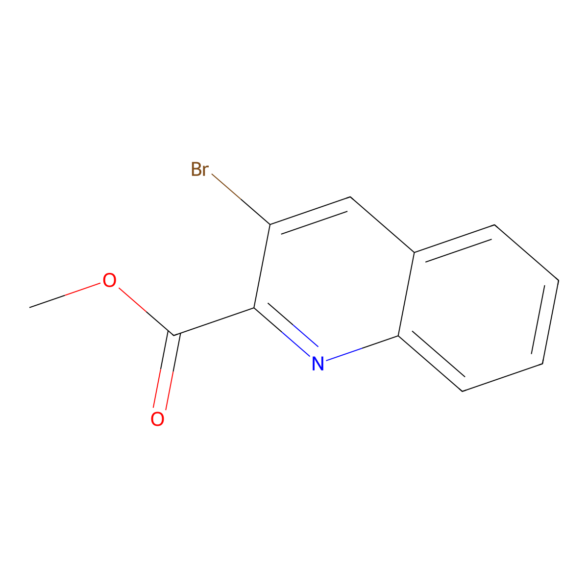 Methyl 3-bromo-2-quinolinecarboxylate molecular structure, CAS 2090148-20-0
