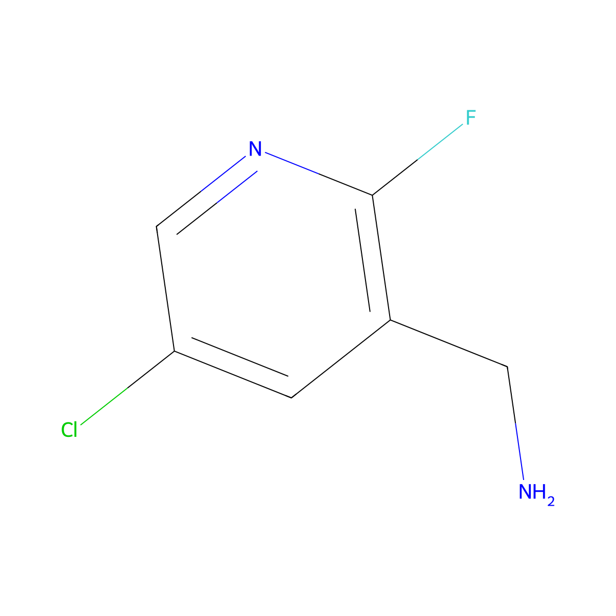 (5-Chloro-2-fluoropyridin-3-yl)methanamine molecular structure, CAS 2090151-44-1