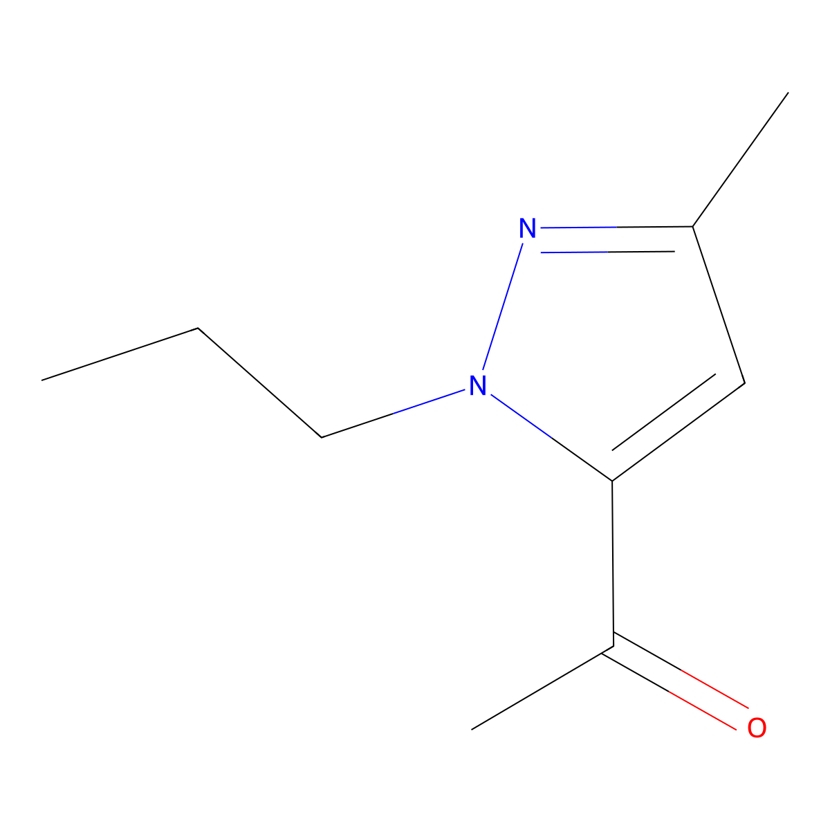 1-(3-Methyl-1-propyl-1H-pyrazol-5-yl)ethan-1-one molecular structure, CAS 2090154-11-1