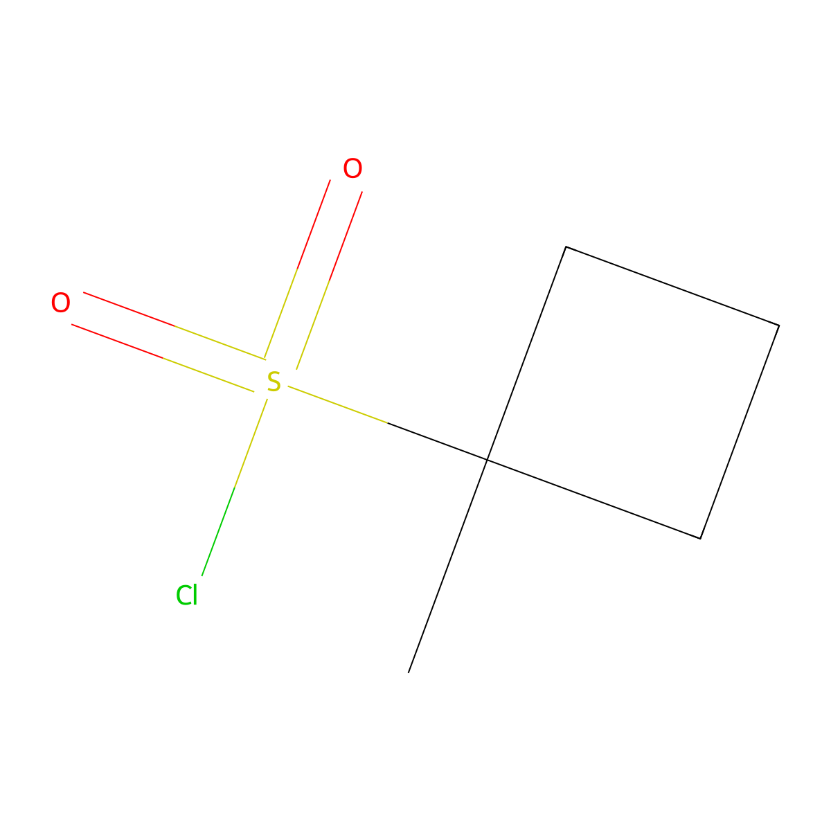 1-Methylcyclobutane-1-sulfonyl chloride molecular structure, CAS 2090155-98-7