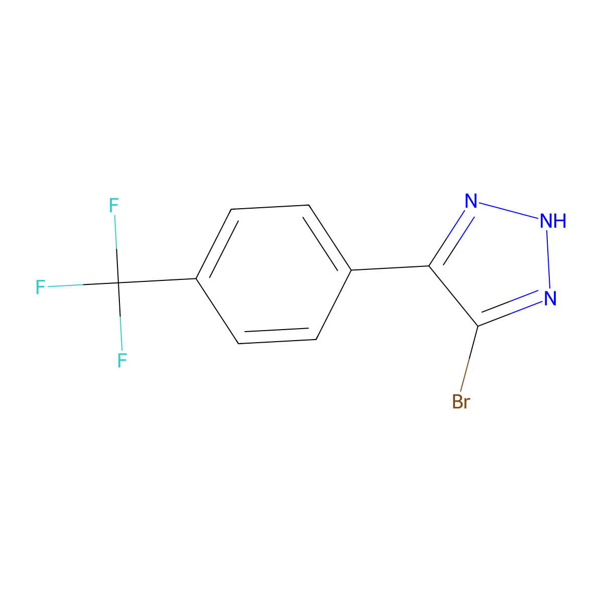 4-bromo-5-(4-(trifluoromethyl)phenyl)-1H-1,2,3-triazole molecular structure, CAS 2090156-09-3