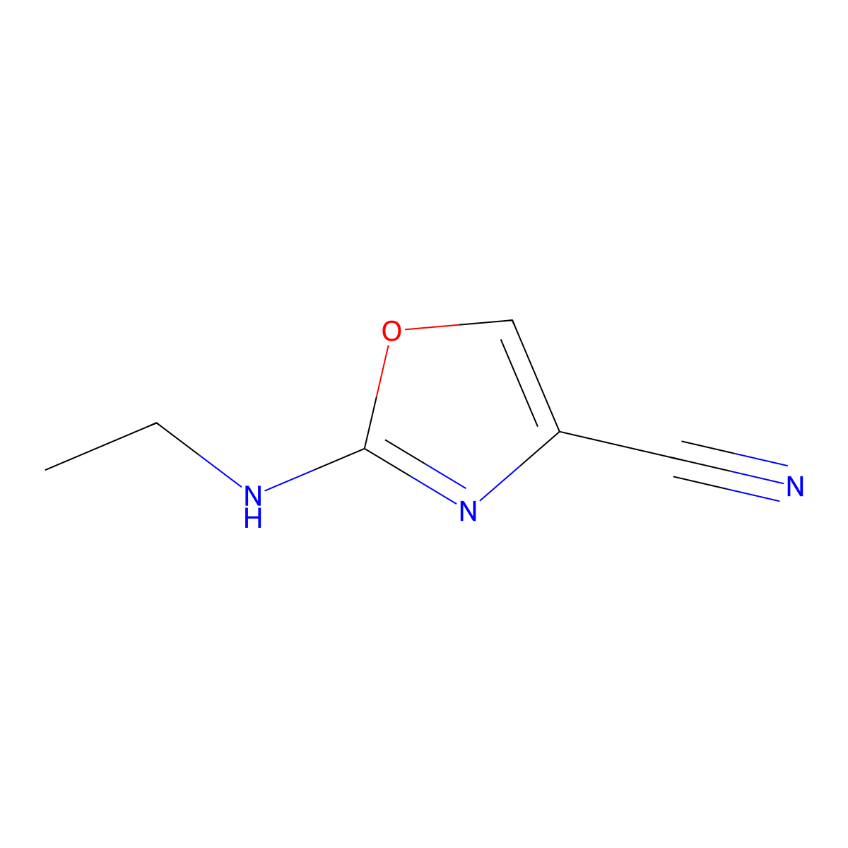 2-(Ethylamino)oxazole-4-carbonitrile molecular structure, CAS 2090158-47-5