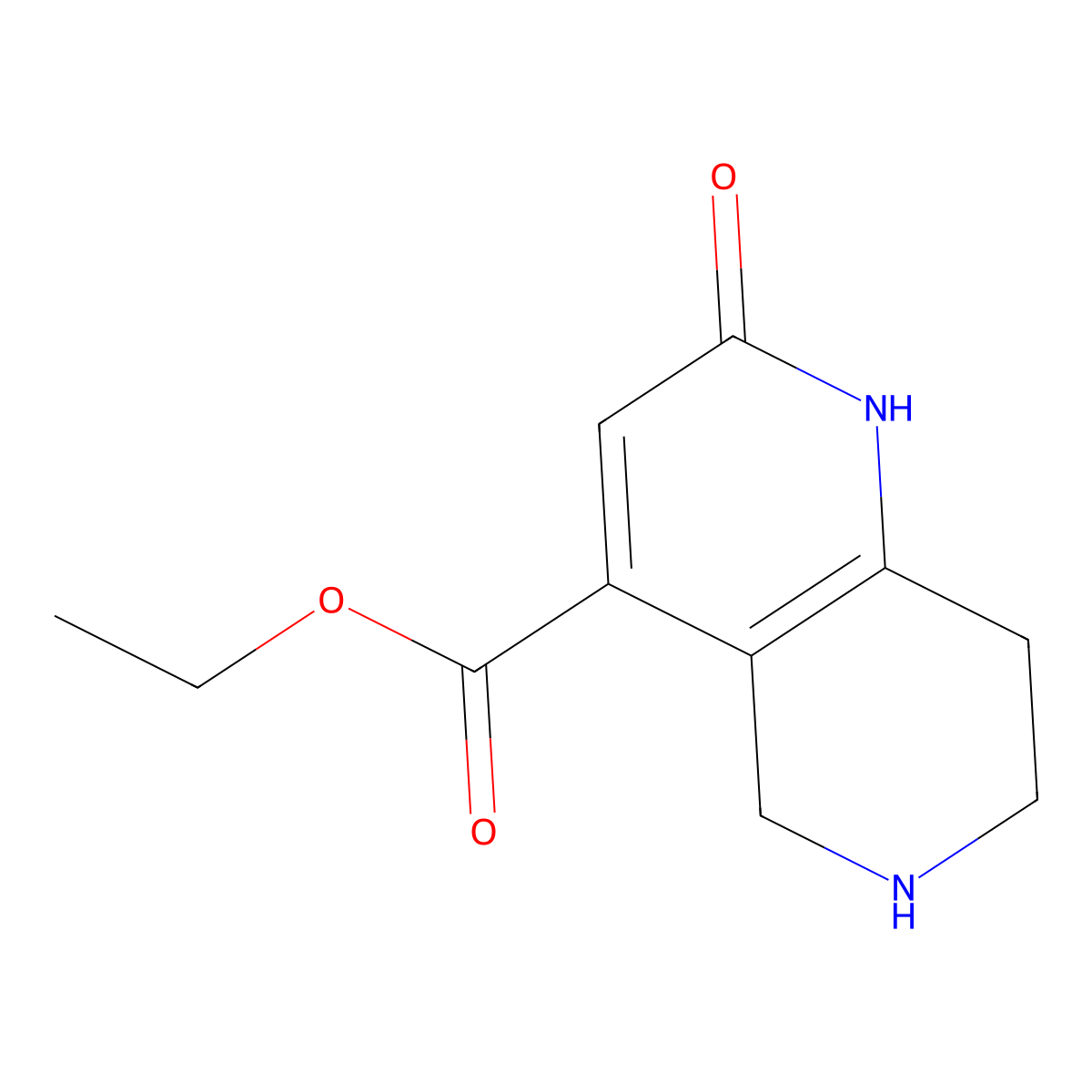 Ethyl 2-hydroxy-5,6,7,8-tetrahydro-1,6-naphthyridine-4-carboxylate molecular structure, CAS 2090158-82-8
