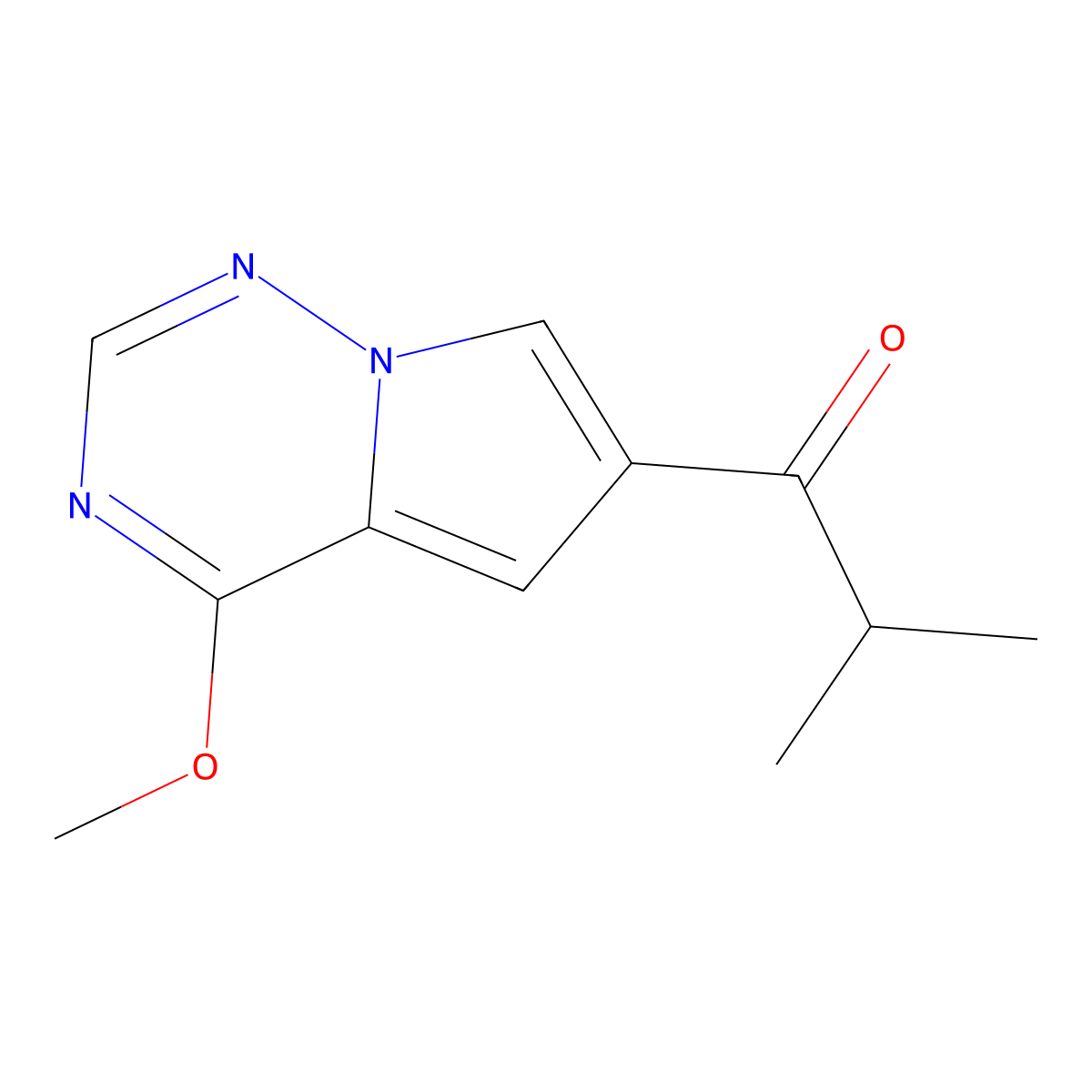 1-(4-Methoxypyrrolo[2,1-f][1,2,4]triazin-6-yl)-2-methylpropan-1-one molecular structure, CAS 2090159-41-2