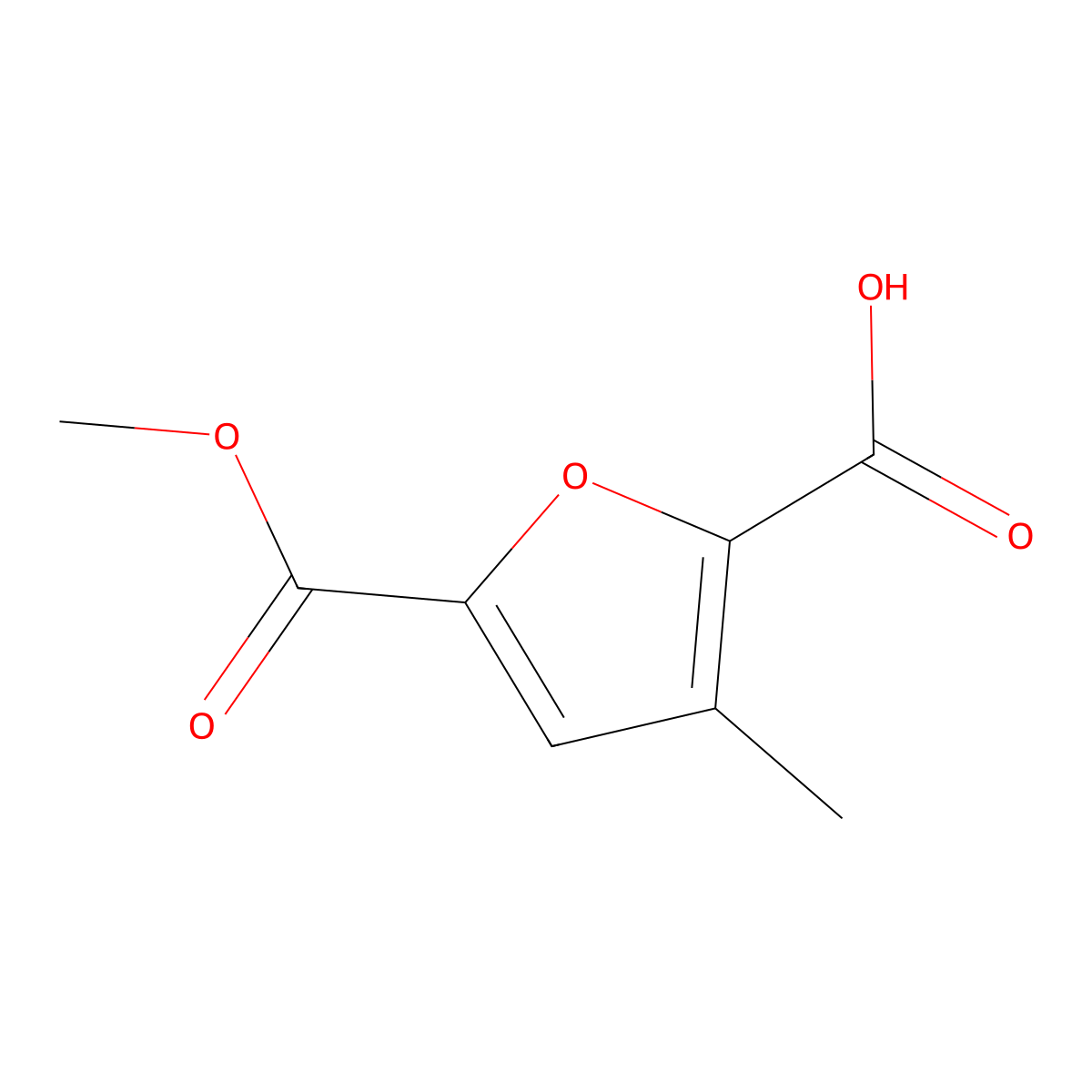 5-(Methoxycarbonyl)-3-methylfuran-2-carboxylic acid molecular structure, CAS 2090165-27-6