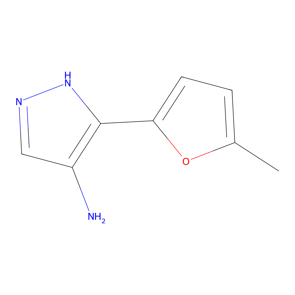 5-(5-Methylfuran-2-yl)-1h-pyrazol-4-amine molecular structure, CAS 2090166-23-5