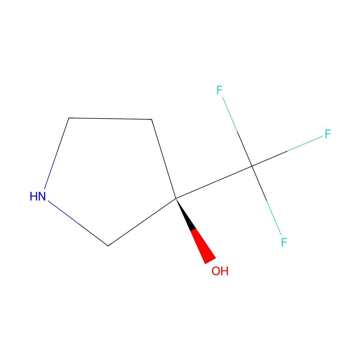 (3R)-3-(trifluoromethyl)pyrrolidin-3-ol molecular structure, CAS 2090167-69-2