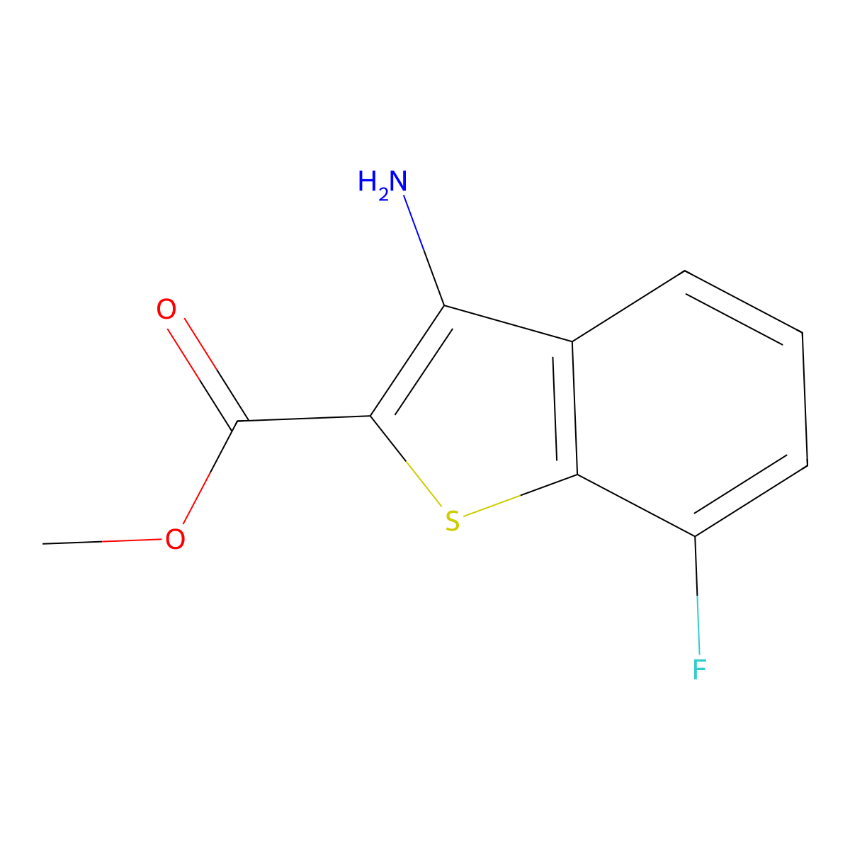 Methyl 3-amino-7-fluorobenzo[b]thiophene-2-carboxylate molecular structure, CAS 2090172-47-5