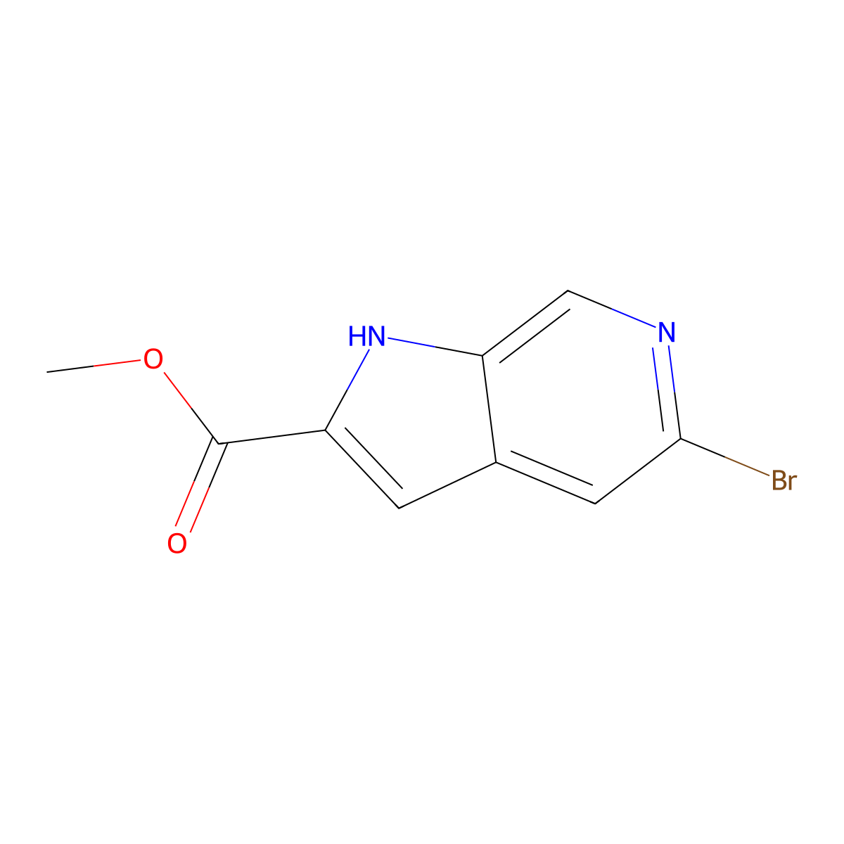 Methyl 5-bromo-1H-pyrrolo[2,3-c]pyridine-2-carboxylate molecular structure, CAS 2090173-98-9