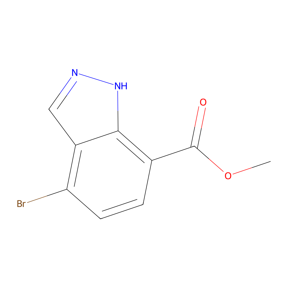 methyl 4-bromo-1H-indazole-7-carboxylate molecular structure, CAS 2090174-42-6