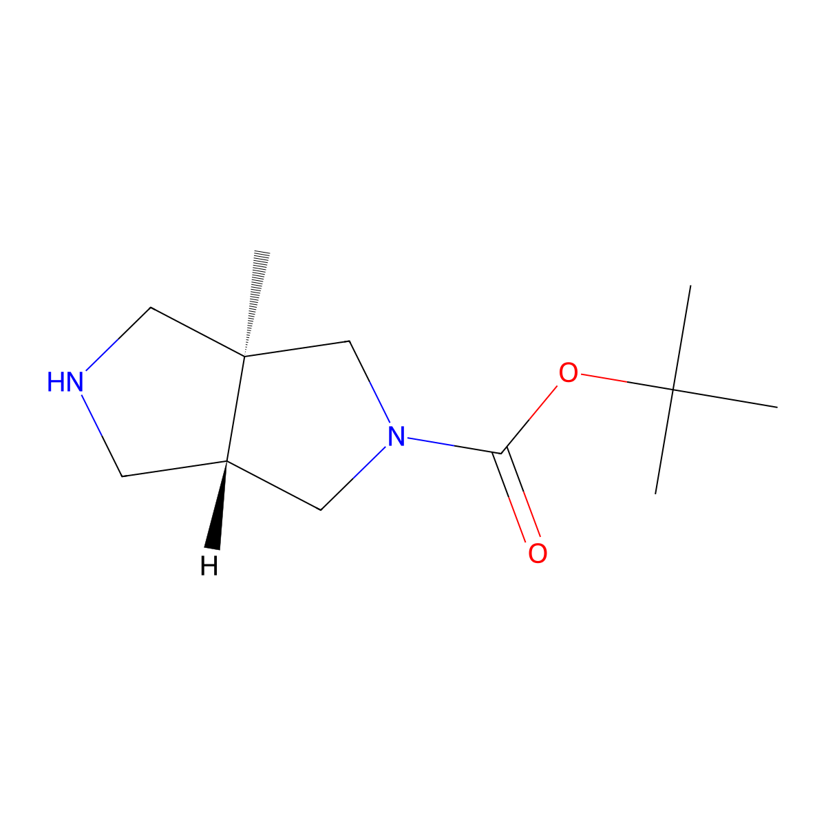 tert-Butyl trans-3a-methylhexahydropyrrolo[3,4-c]pyrrole-2(1H)-carboxylate molecular structure, CAS 2090176-67-1