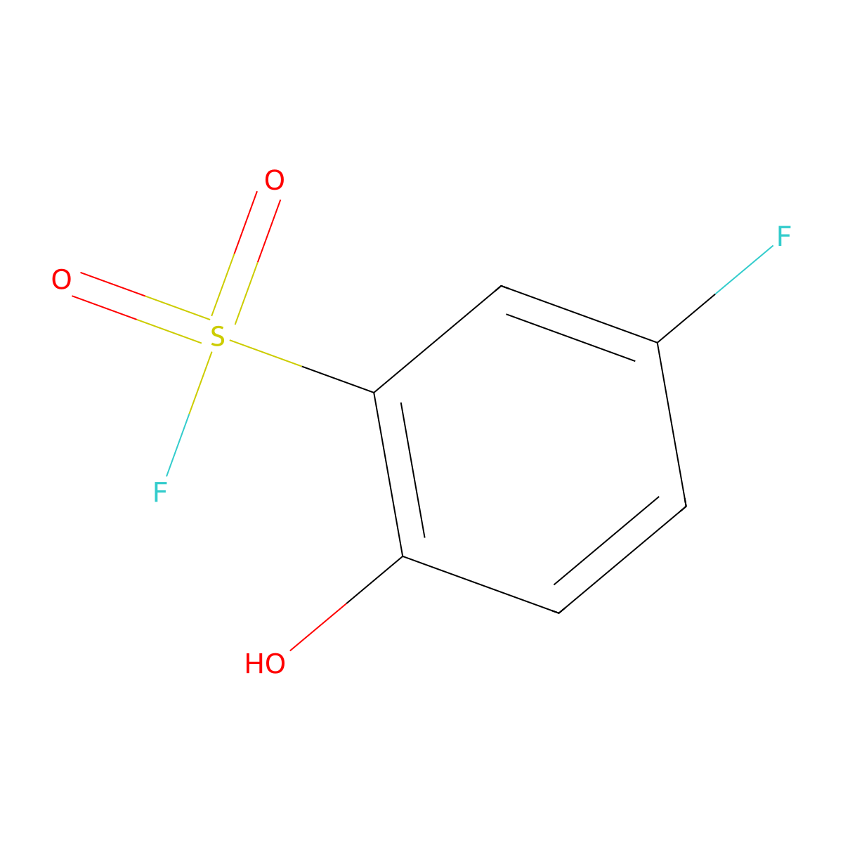 5-Fluoro-2-hydroxybenzene-1-sulfonyl fluoride molecular structure, CAS 2090177-12-9