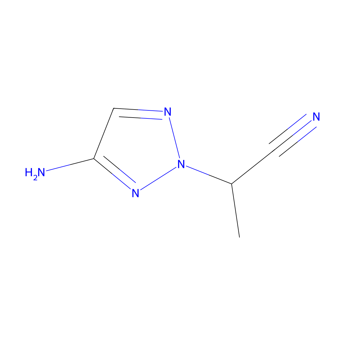 2-(4-Amino-2H-1,2,3-triazol-2-yl)propanenitrile molecular structure, CAS 2090177-32-3