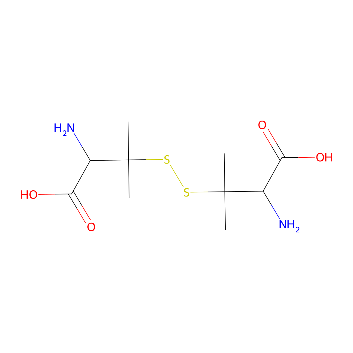 D-Penicillamine disulfide molecular structure, CAS 20902-45-8