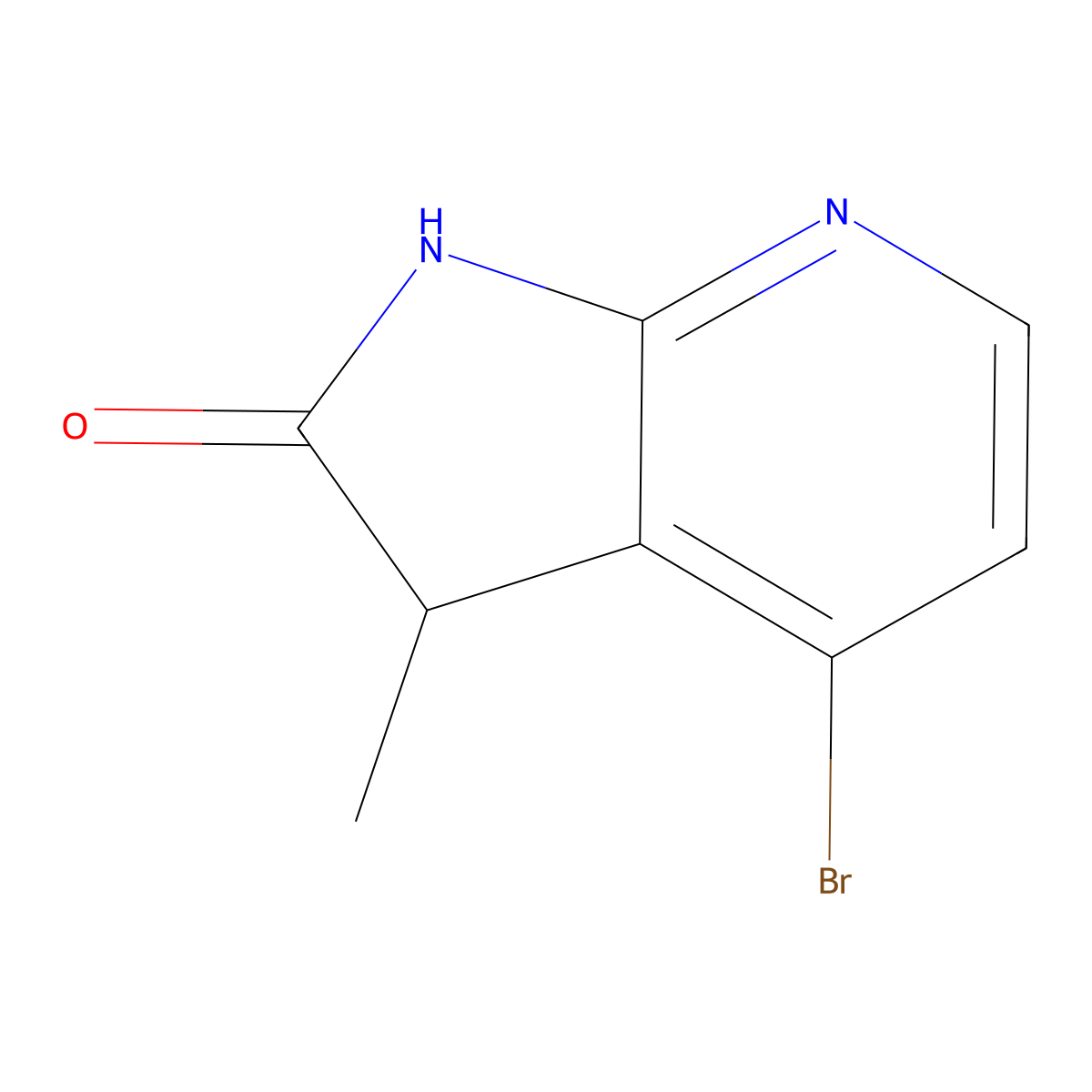4-Bromo-3-methyl-1,3-dihydro-2H-pyrrolo[2,3-b]pyridin-2-one molecular structure, CAS 2090207-13-7