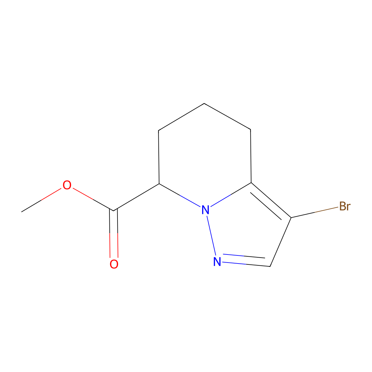 methyl 3-bromo-4H,5H,6H,7H-pyrazolo[1,5-a]pyridine-7-carboxylate molecular structure, CAS 2090207-46-6