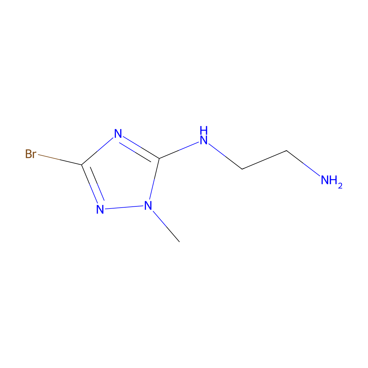 N-(3-bromo-1-methyl-1H-1,2,4-triazol-5-yl)ethane-1,2-diamine molecular structure, CAS 2090208-61-8