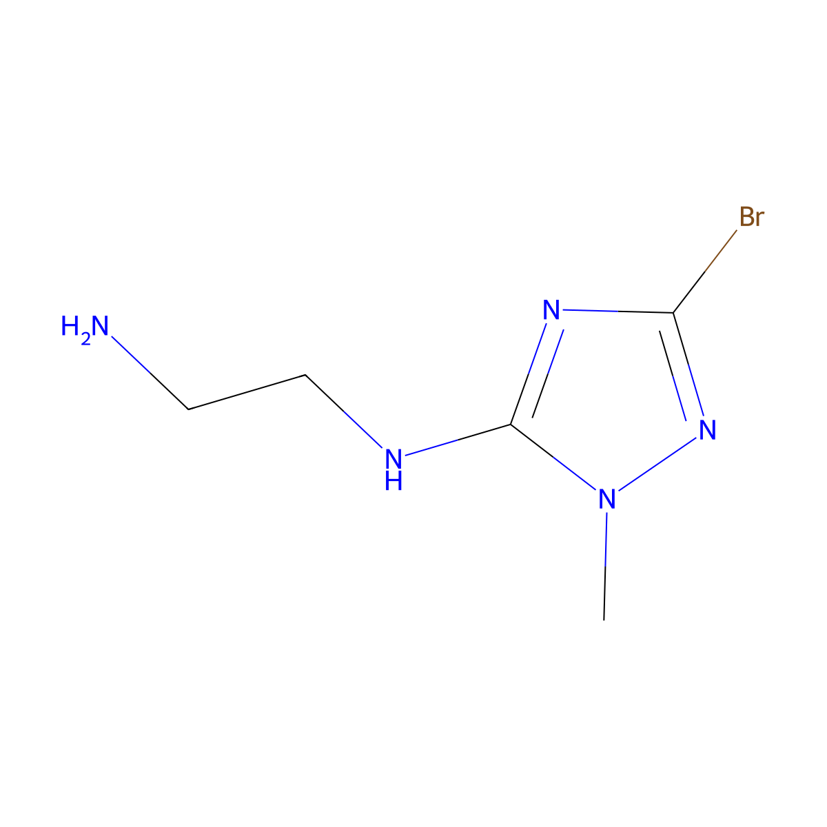 N-(3-bromo-1-methyl-1H-1,2,4-triazol-5-yl)ethane-1,2-diamine molecular structure, CAS 2090208-61-8