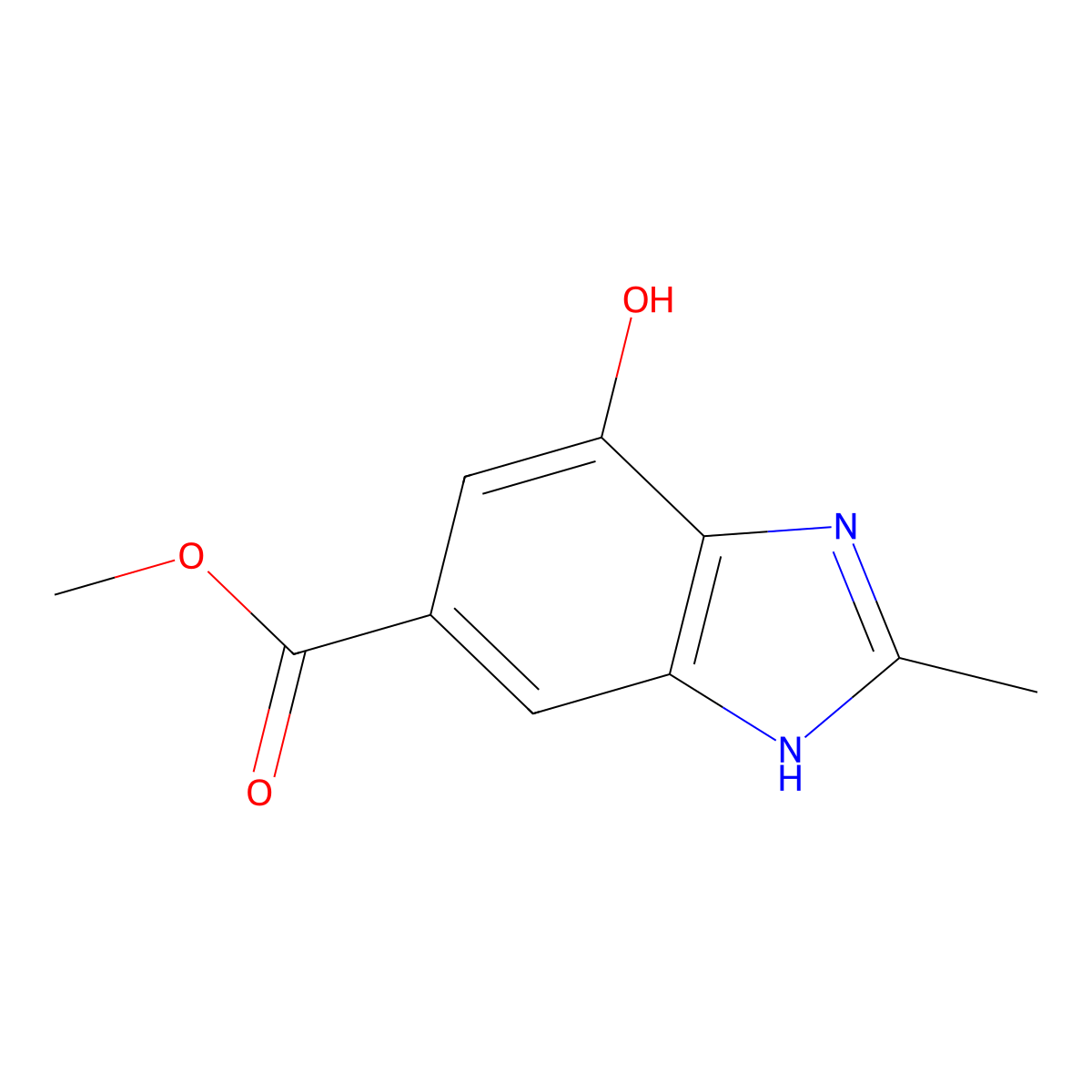 Methyl 4-hydroxy-2-methyl-1H-benzo[D]imidazole-6-carboxylate molecular structure, CAS 2090208-67-4