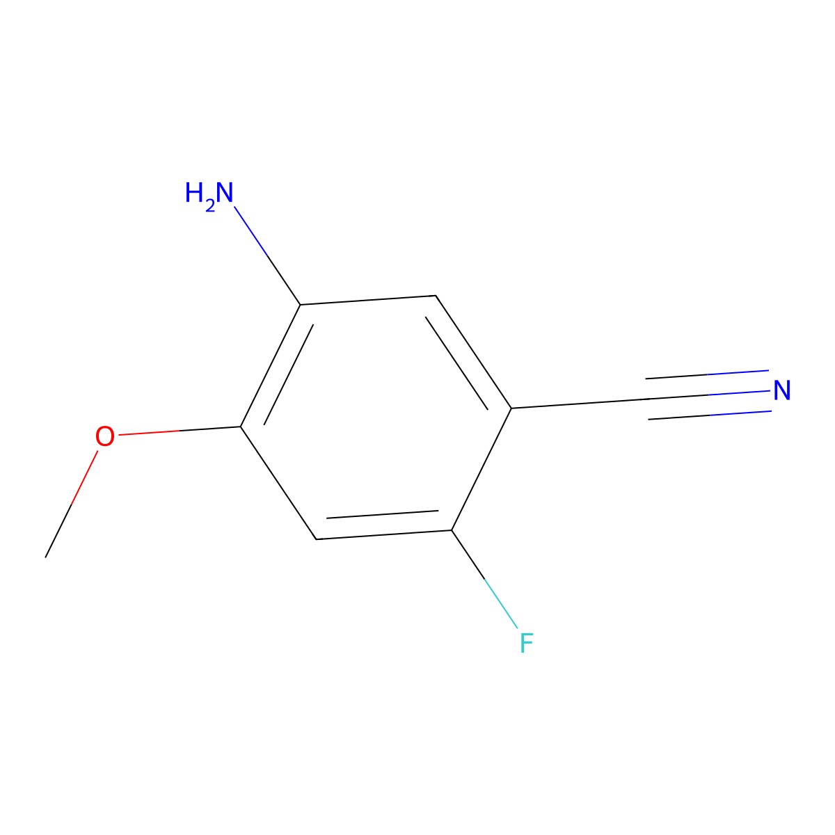 5-Amino-2-fluoro-4-methoxybenzonitrile molecular structure, CAS 2090209-83-7