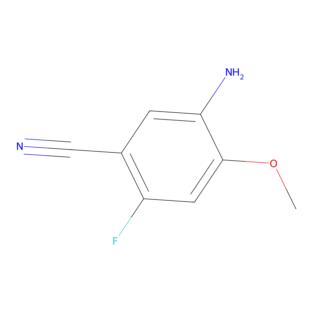5-Amino-2-fluoro-4-methoxybenzonitrile molecular structure, CAS 2090209-83-7
