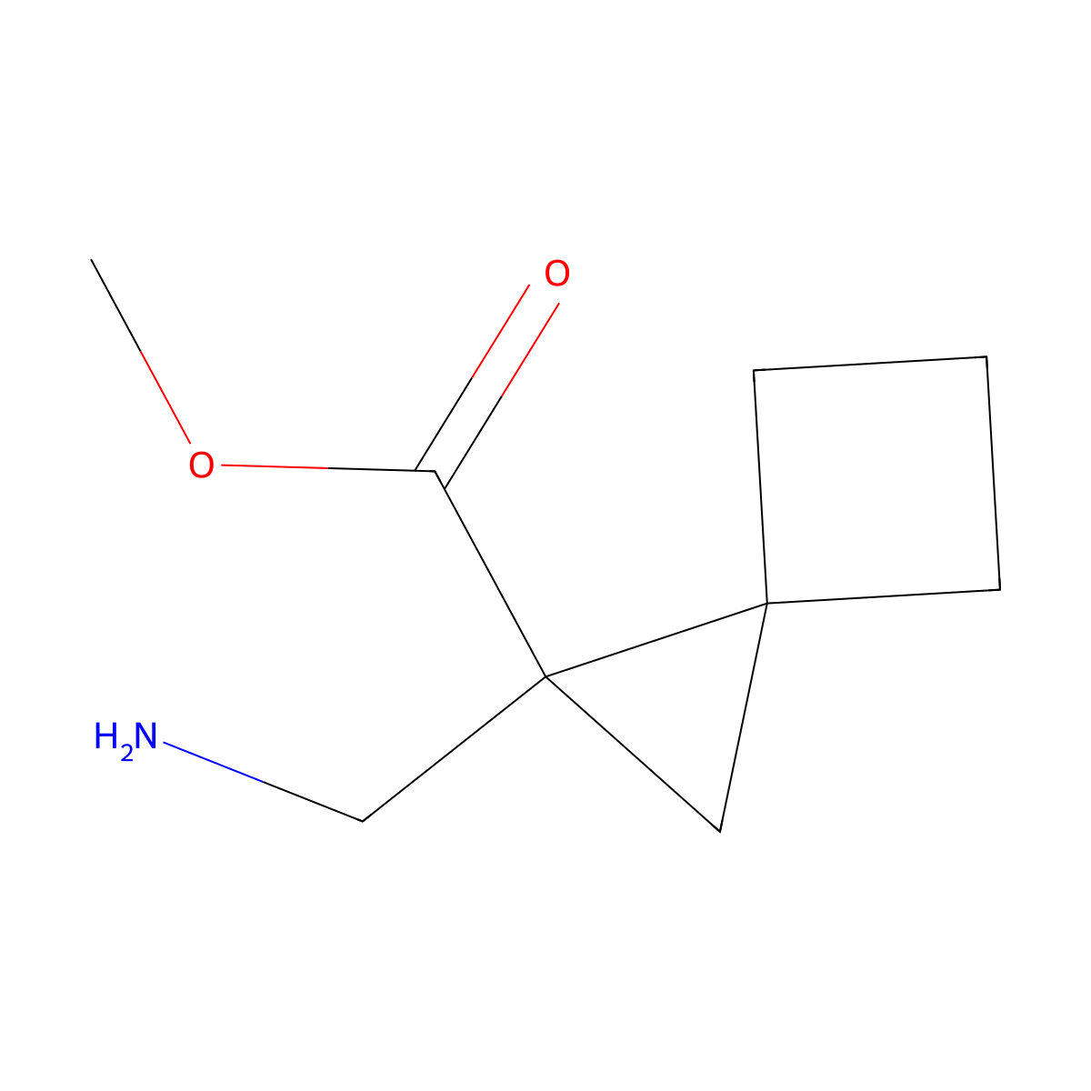 Methyl 1-(aminomethyl)spiro[2.3]hexane-1-carboxylate molecular structure, CAS 2090212-19-2
