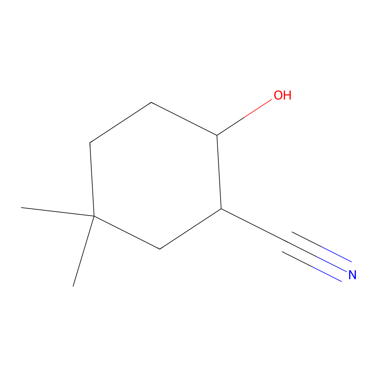 2-Hydroxy-5,5-dimethylcyclohexane-1-carbonitrile molecular structure, CAS 2090214-52-9