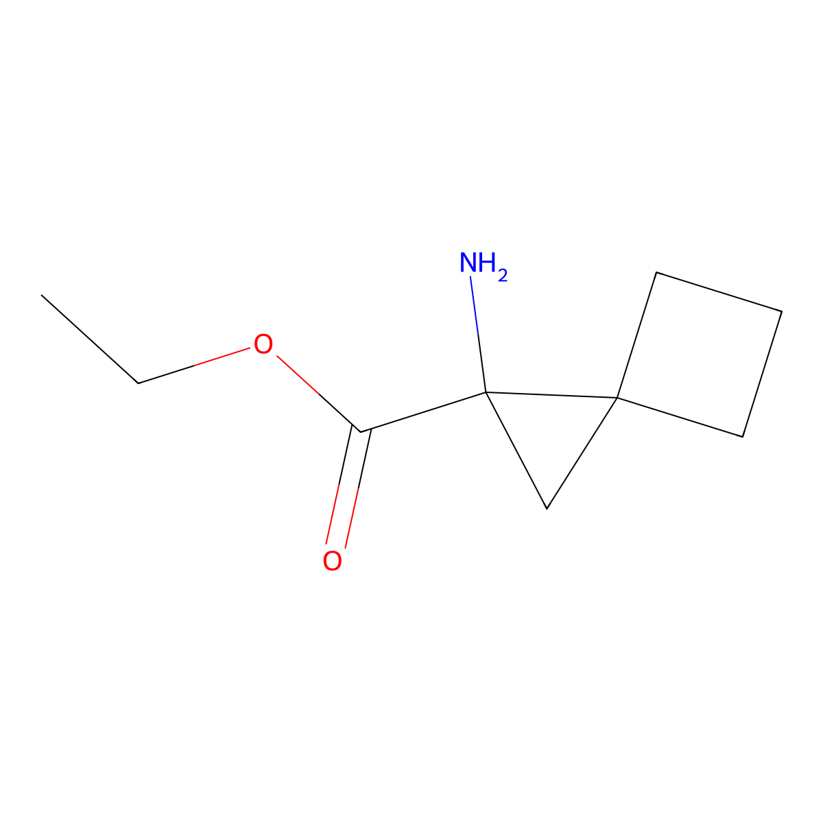 Ethyl 1-aminospiro[2.3]hexane-1-carboxylate molecular structure, CAS 2090220-16-7