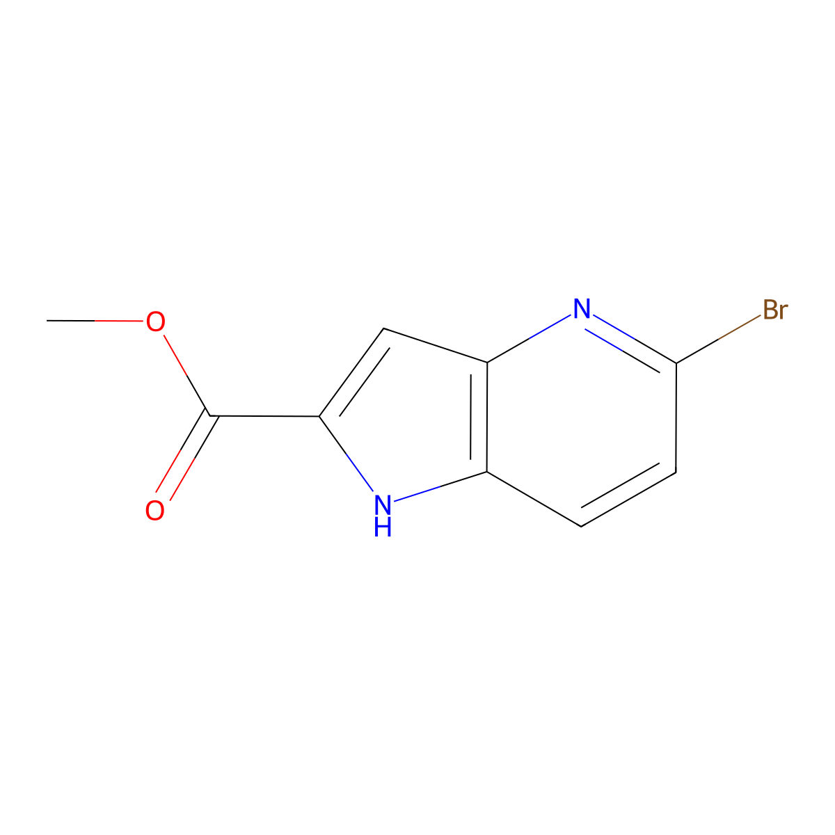 methyl 5-bromo-1H-pyrrolo[3,2-b]pyridine-2-carboxylate molecular structure, CAS 2090220-67-8