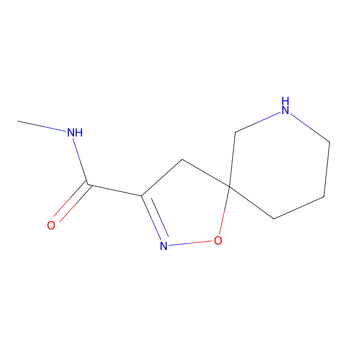 N-methyl-1-oxa-2,7-diazaspiro[4.5]dec-2-ene-3-carboxamide molecular structure, CAS 2090220-73-6