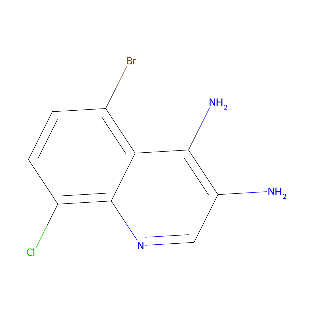 5-Bromo-8-chloroquinoline-3,4-diamine molecular structure, CAS 2090222-53-8
