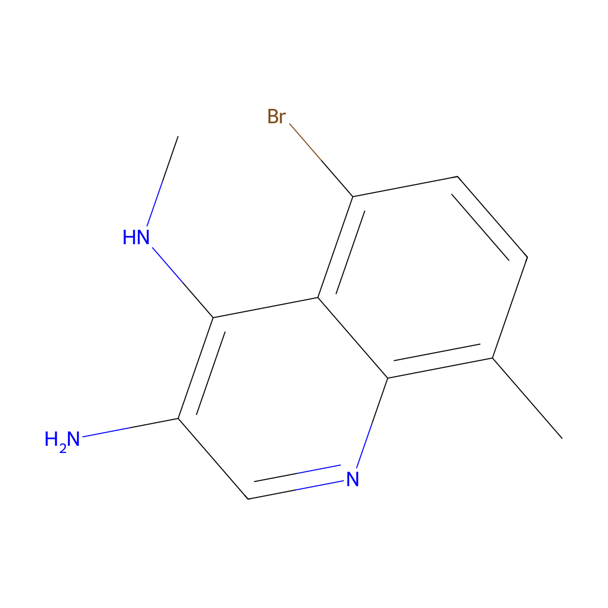 5-Bromo-N4,8-dimethylquinoline-3,4-diamine molecular structure, CAS 2090222-70-9