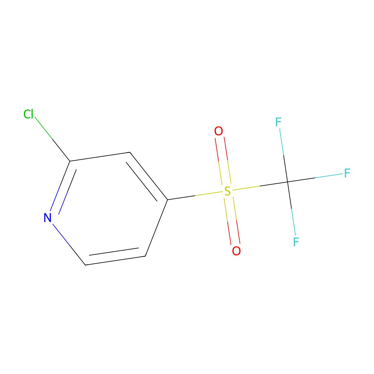 2-Chloro-4-((trifluoromethyl)sulfonyl)pyridine molecular structure, CAS 2090223-43-9
