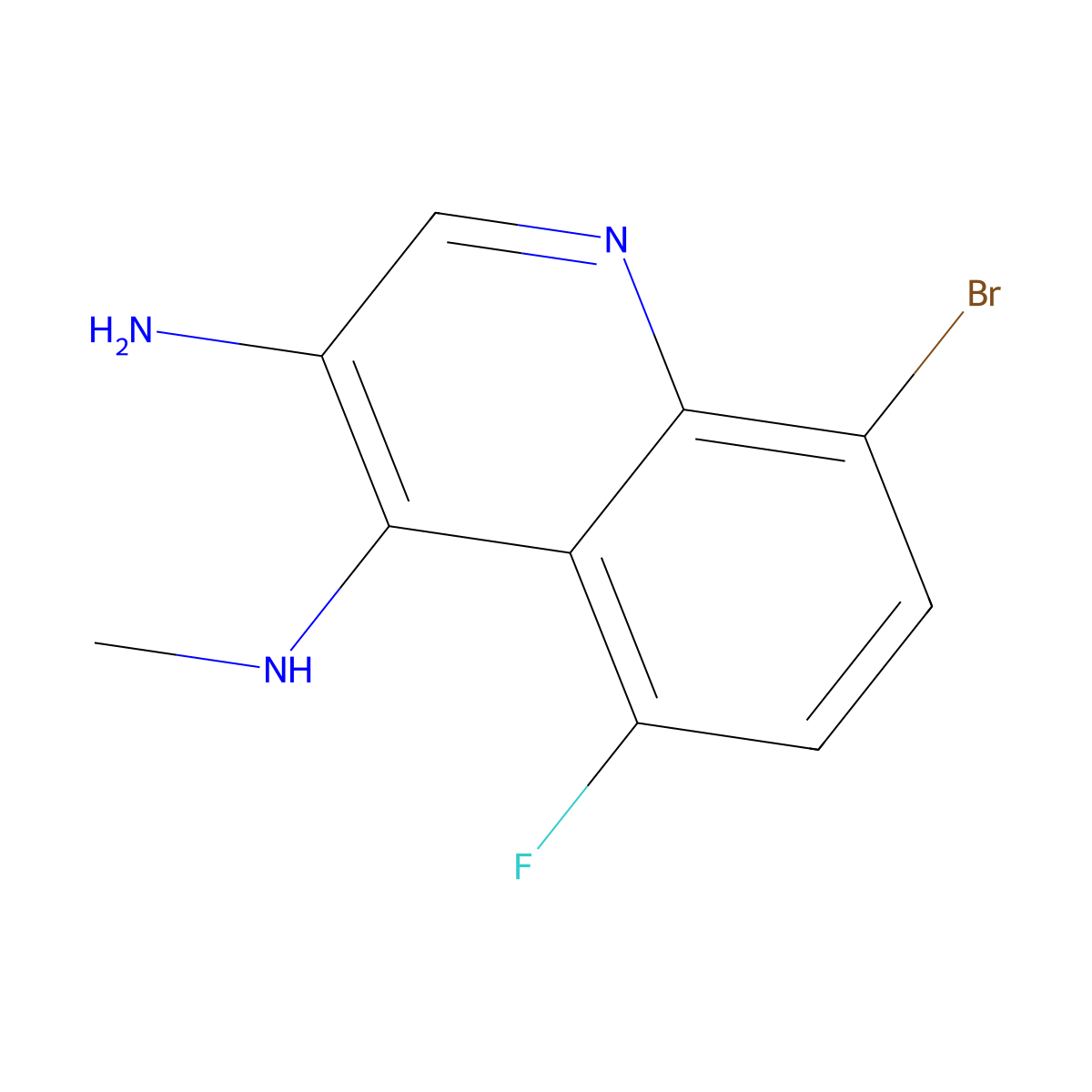 8-Bromo-5-fluoro-N4-methylquinoline-3,4-diamine molecular structure, CAS 2090223-63-3