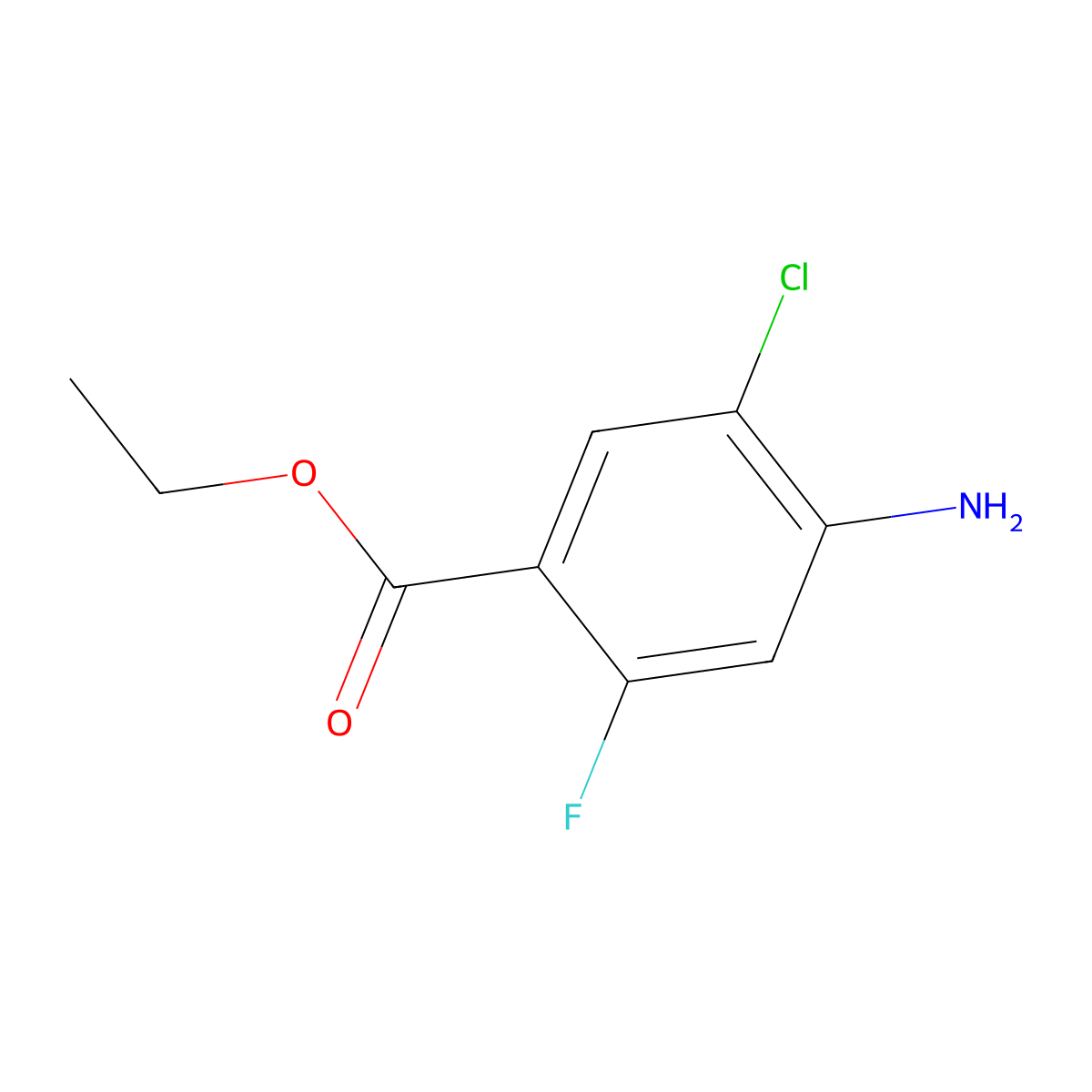 Ethyl 4-amino-5-chloro-2-fluorobenzoate molecular structure, CAS 2090230-36-5