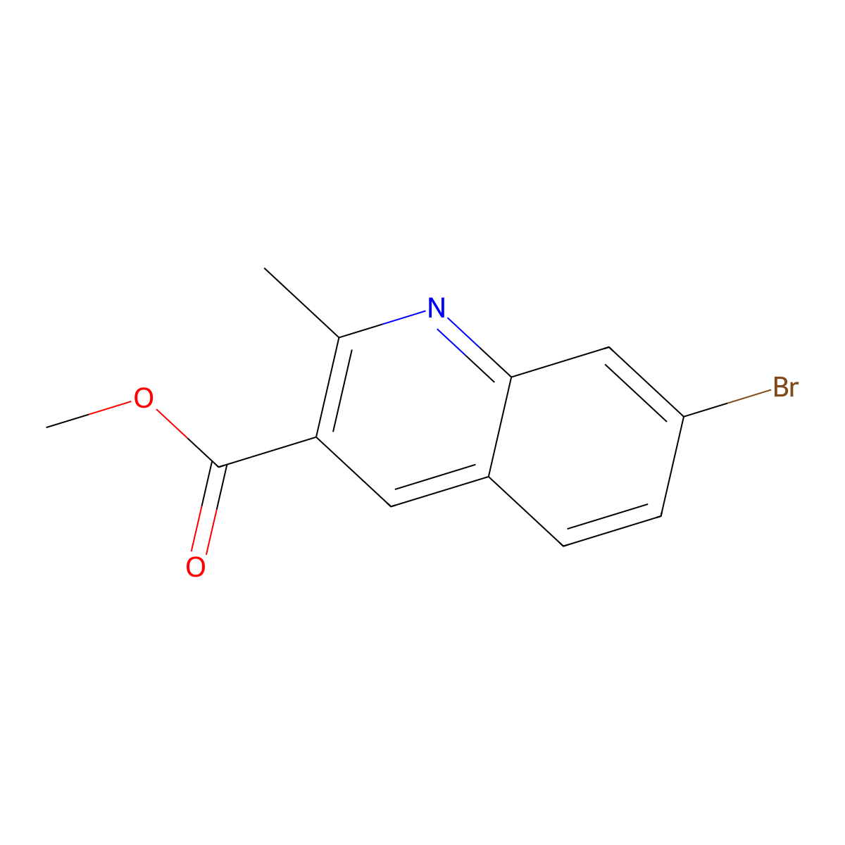 Methyl 7-bromo-2-methylquinoline-3-carboxylate molecular structure, CAS 2090234-48-1