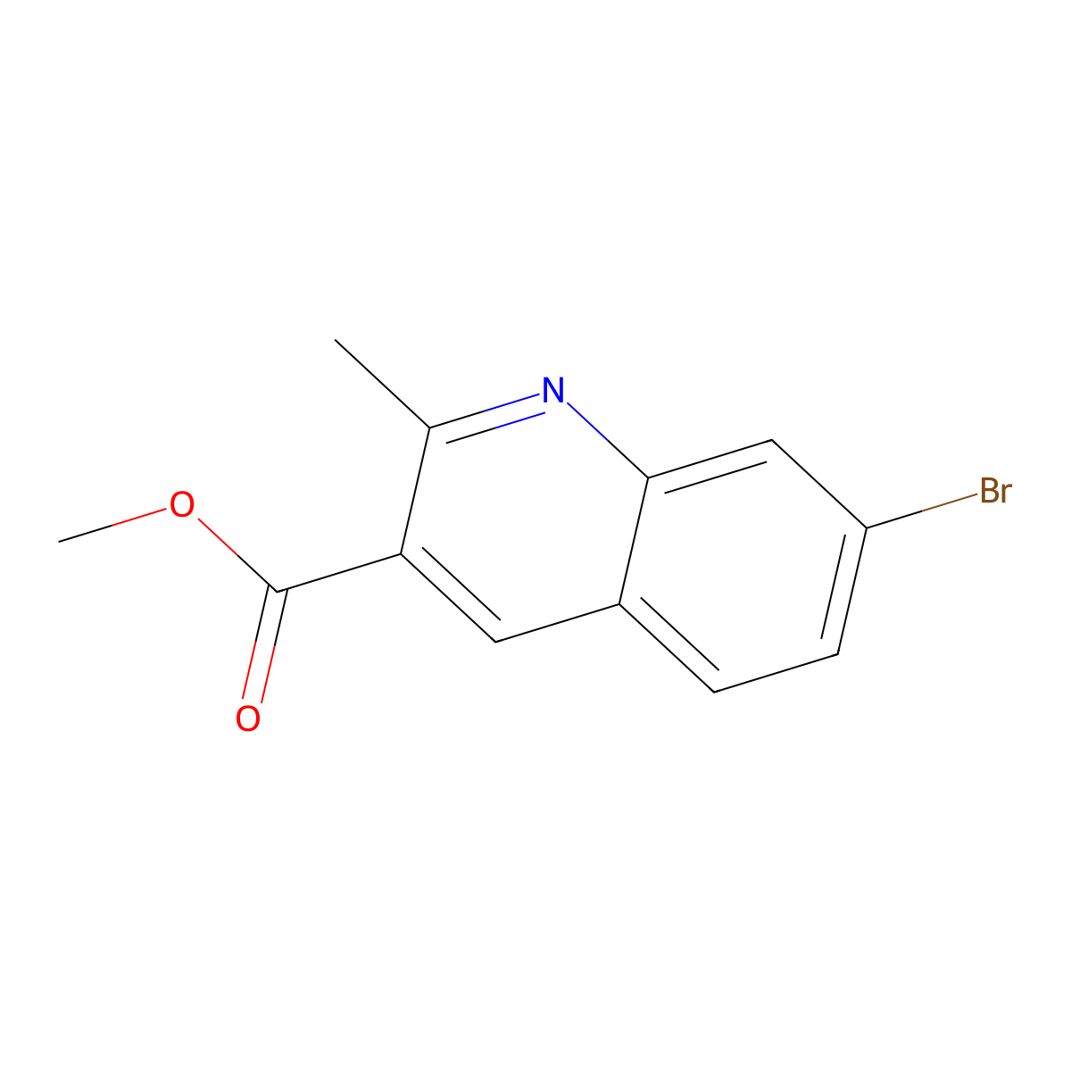 Methyl 7-bromo-2-methylquinoline-3-carboxylate molecular structure, CAS 2090234-48-1