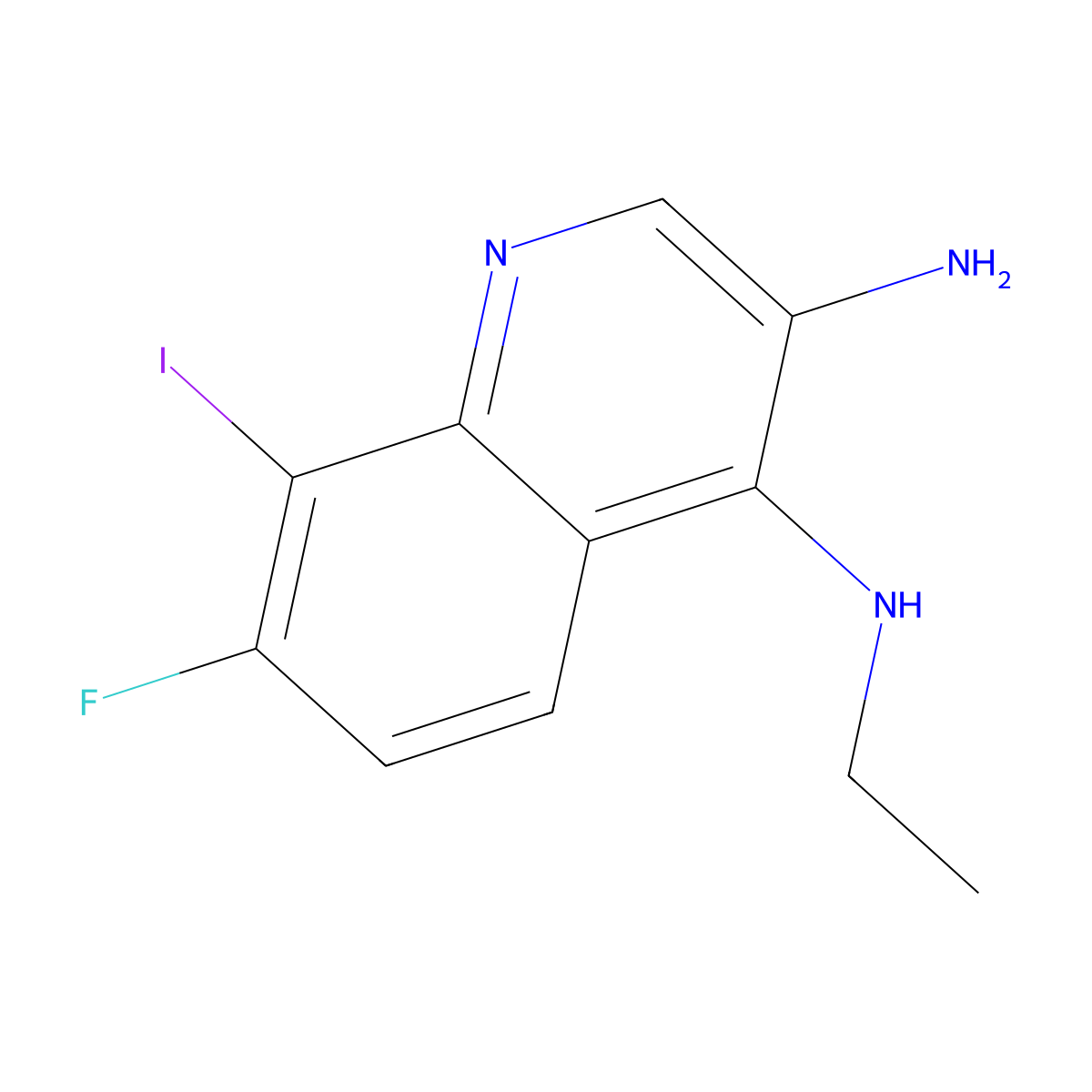 N4-Ethyl-7-fluoro-8-iodoquinoline-3,4-diamine molecular structure, CAS 2090234-92-5