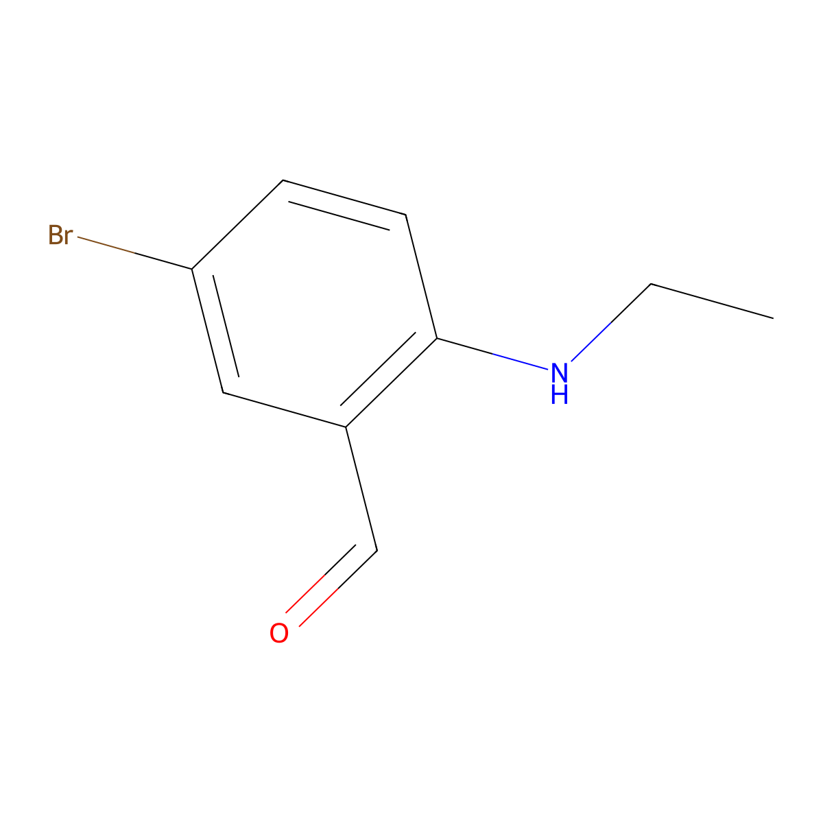 5-Bromo-2-(ethylamino)benzaldehyde molecular structure, CAS 2090234-99-2