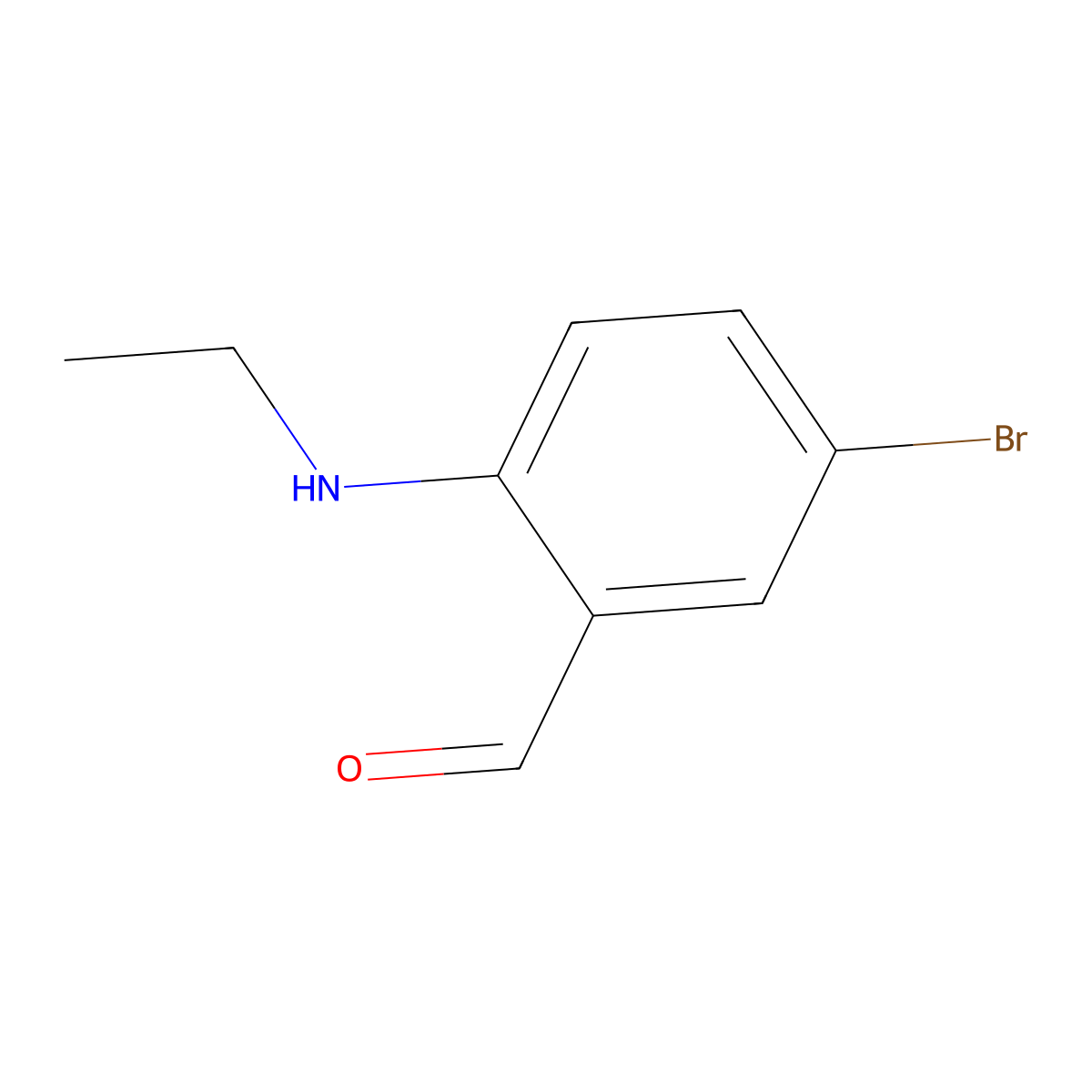 5-Bromo-2-(ethylamino)benzaldehyde molecular structure, CAS 2090234-99-2
