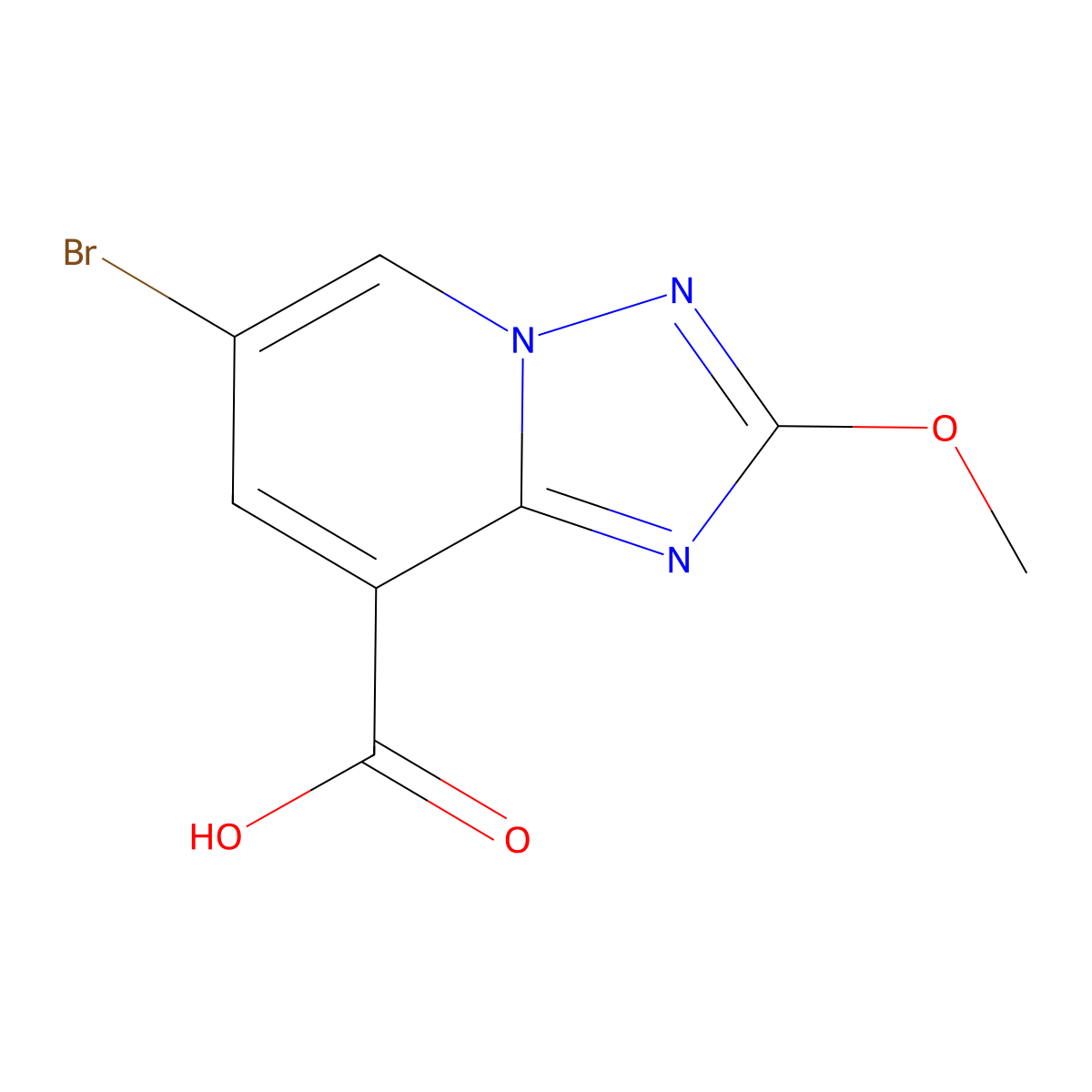 6-Bromo-2-methoxy-[1,2,4]triazolo[1,5-a]pyridine-8-carboxylic acid molecular structure, CAS 2090235-29-1