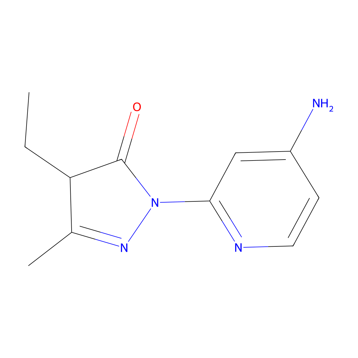 1-(4-Aminopyridin-2-yl)-4-ethyl-3-methyl-4,5-dihydro-1H-pyrazol-5-one molecular structure, CAS 2090235-45-1