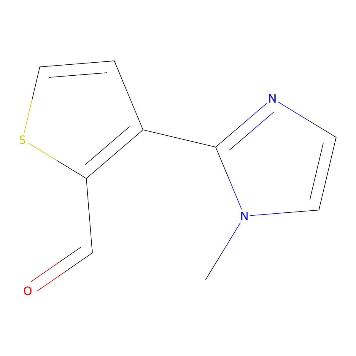 3-(1-Methyl-1H-imidazol-2-yl)thiophene-2-carbaldehyde molecular structure, CAS 2090235-49-5