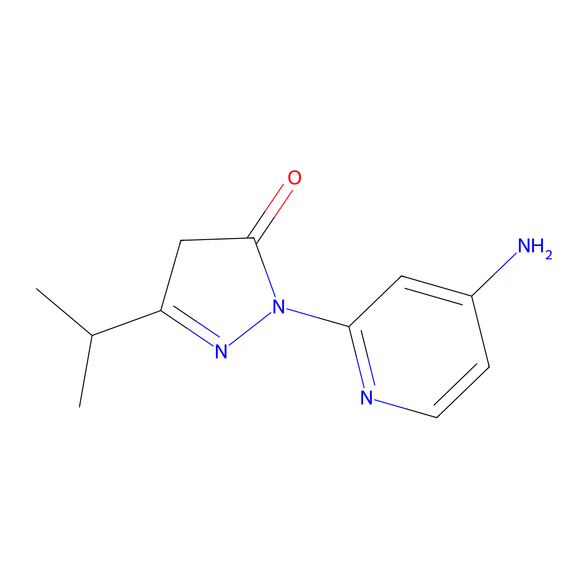 1-(4-Aminopyridin-2-yl)-3-(propan-2-yl)-4,5-dihydro-1H-pyrazol-5-one molecular structure, CAS 2090235-51-9