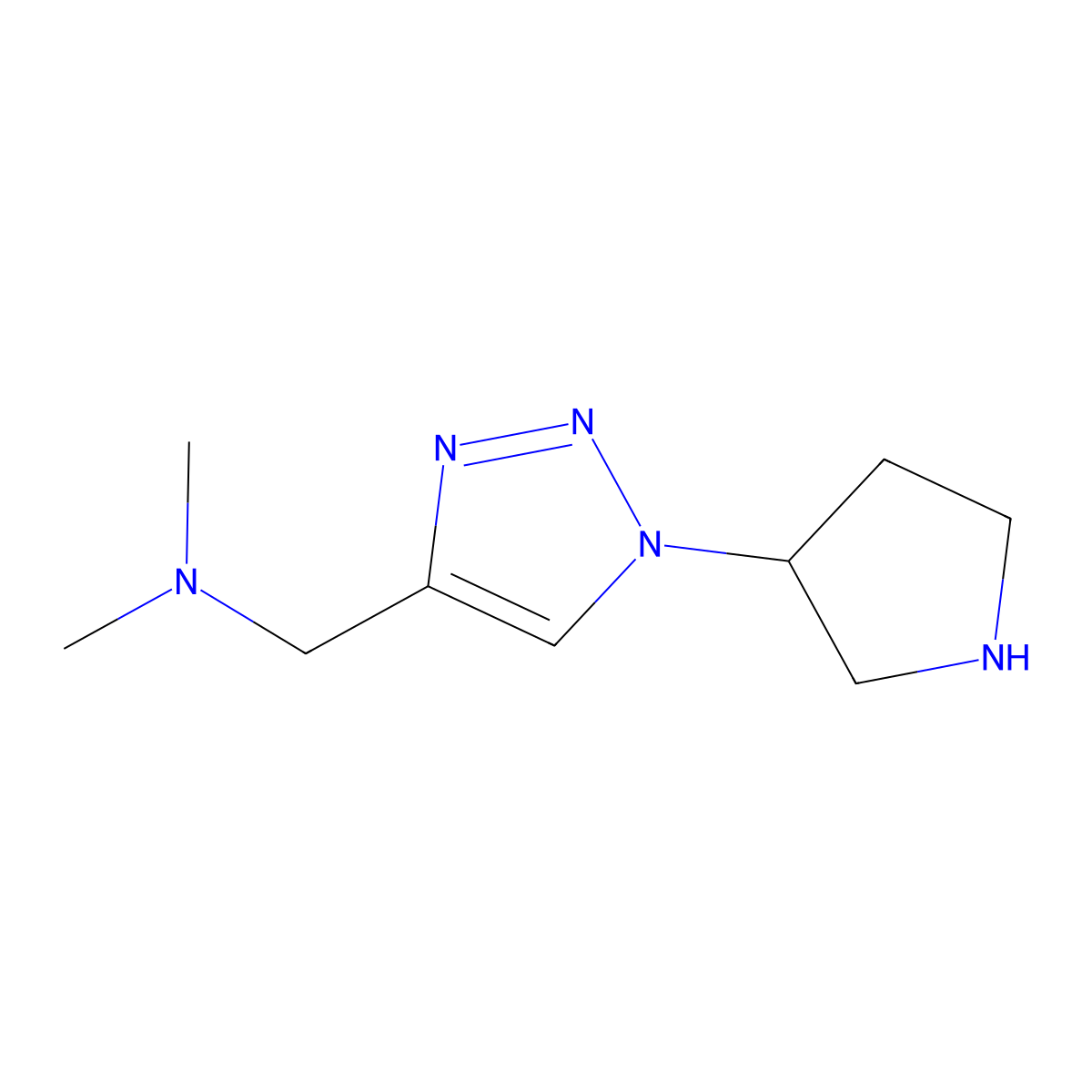 Dimethyl({[1-(pyrrolidin-3-yl)-1H-1,2,3-triazol-4-yl]methyl})amine molecular structure, CAS 2090235-91-7