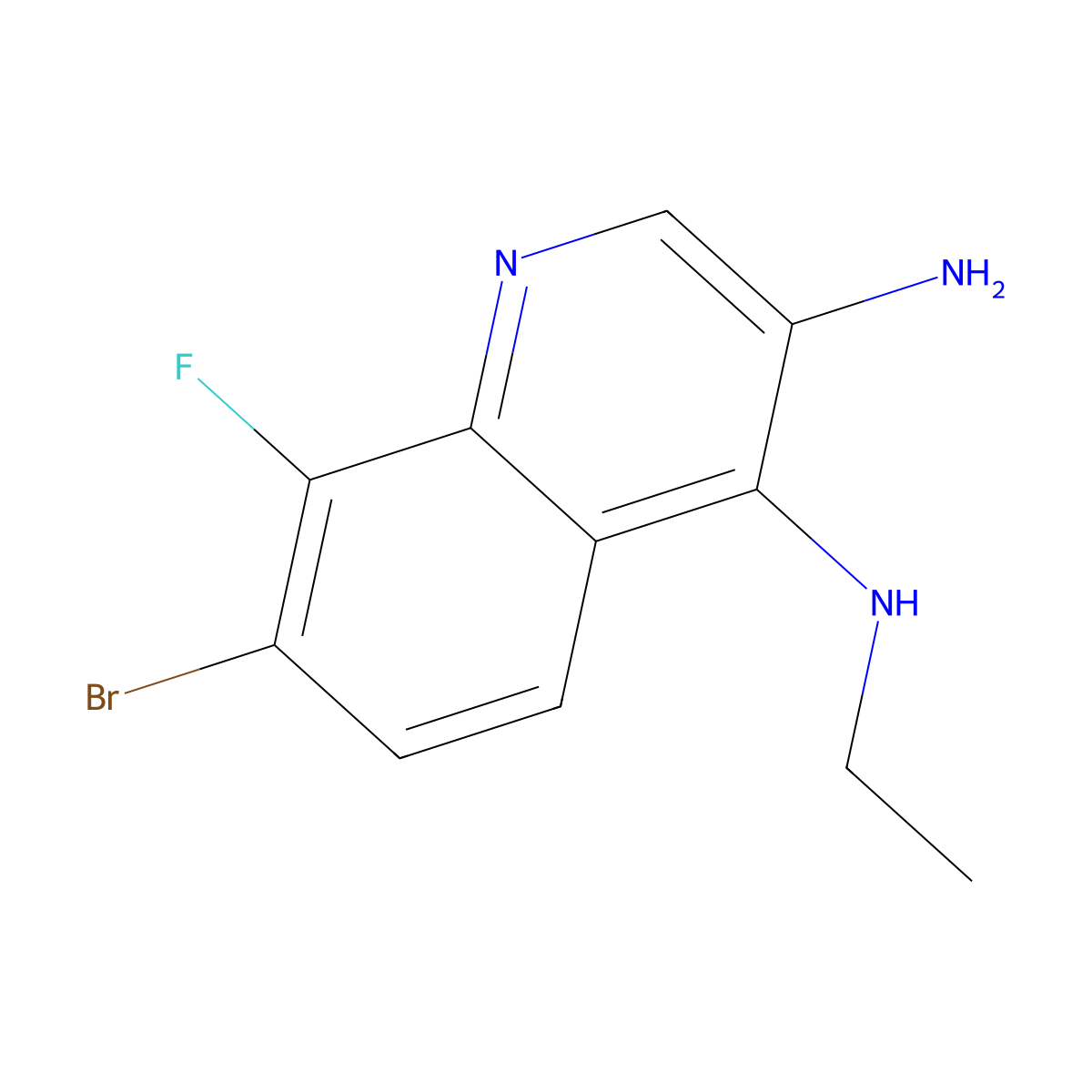 7-Bromo-N4-ethyl-8-fluoroquinoline-3,4-diamine molecular structure, CAS 2090236-24-9