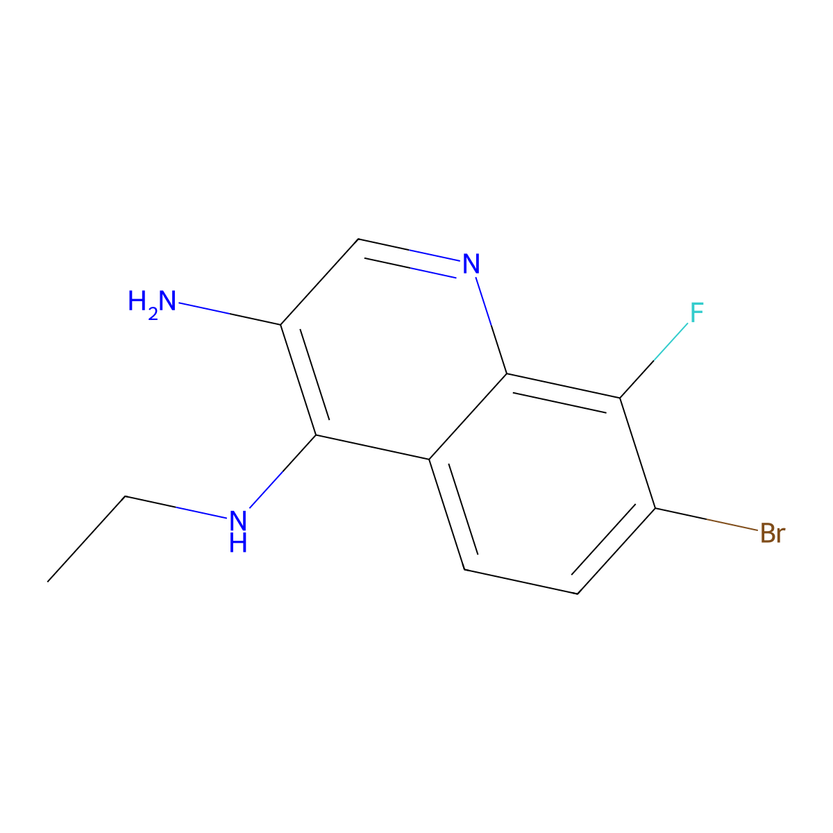 7-Bromo-N4-ethyl-8-fluoroquinoline-3,4-diamine molecular structure, CAS 2090236-24-9