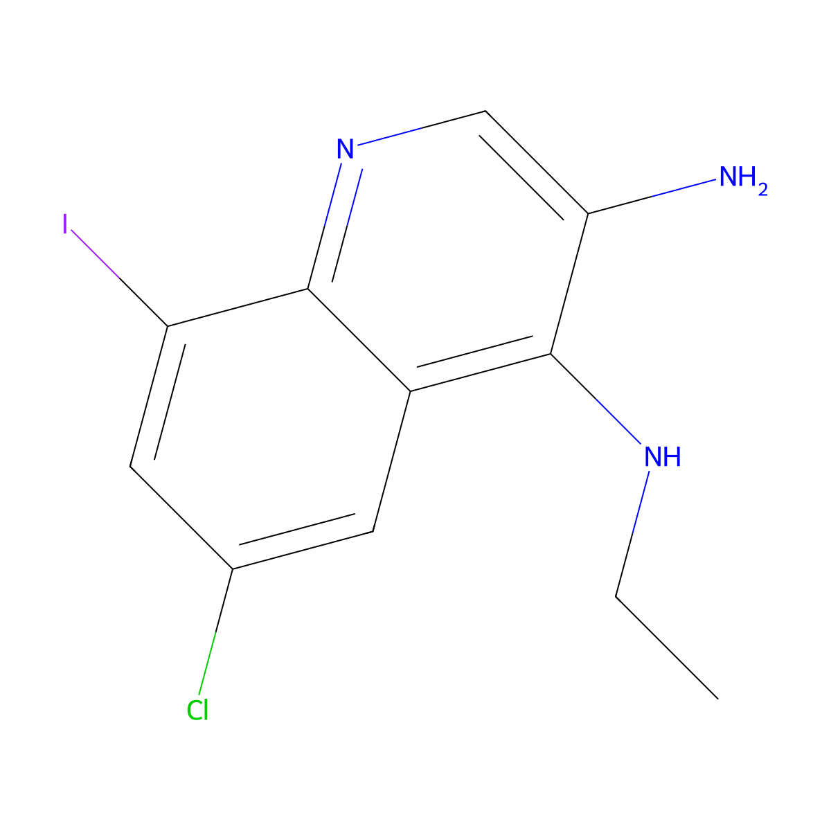6-Chloro-N4-ethyl-8-iodoquinoline-3,4-diamine molecular structure, CAS 2090236-34-1