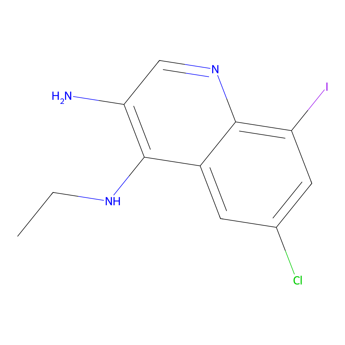6-Chloro-N4-ethyl-8-iodoquinoline-3,4-diamine molecular structure, CAS 2090236-34-1