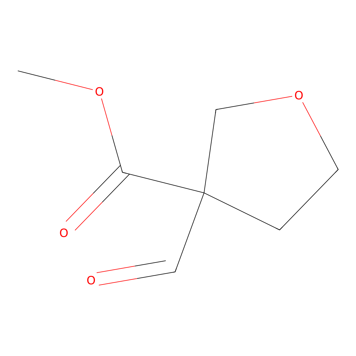 Methyl 3-formyloxolane-3-carboxylate molecular structure, CAS 2090236-40-9